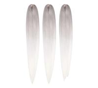 Pre Stretched Braiding Hairs,3 Packs 22 Inch Synthetic Crochet Braids Soft Yaki Texture Hair Extensions(101 99 White)