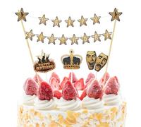 Pre-Strung Broadway Theater Birthday Cake Flag Banner - 6pcs American Broadway Musical Cake Topper Bunting - American History Fan Musical Happy Birthday Party Decorations