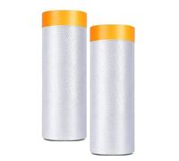 Pre-Taped Masking Film 2-Pack,Tape and Drape Versatile Painter's Plastic Dust Sheets for Auto Wall Furniture Painting and Spraying Protection (200cm(Unfolded) x 20m)