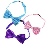 Pre-Tied Bow Tie, Sparkly Adjustable Length Satin Bowtie Tux, 3 Pieces | Sequin Bow Tie, Adjustable, Pre-Tied, Lightweight, Suitable for Weddings, Parties, Fancy Dress