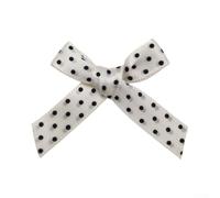 Pre-Tied for polka Dot Satin Bows 1cm Multi-Color DIY Crafts Fray Resistant | Soft Satin Material Includes White-Black Red-White Light Blue-White Dot Patterns Suited for Hair Accessories Clothing