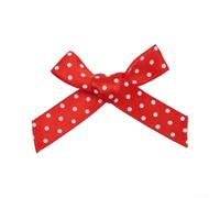 Pre-Tied for polka Dot Satin Bows 1cm Multi-Color DIY Crafts Fray Resistant | Soft Satin Material Includes White-Black Red-White Light Blue-White Dot Patterns Suited for Hair Accessories Clothing