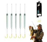 Pre-Tied Off-Bottom Fishing Rigs,Anti-Snag Hook Leaders,5 Pack | Suspension Hair Rigs,Buoyant Integrated Float,Elevated Bait Presentation,Freshwater Carp Bass Tackle,Prevents Silt Submersion