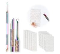 Pre-Treatment Cuticle Pusher, Dual Ended Cuticle Remover Russian Prep Nail Pushers 100/180 Grit Sandpaper Sheets (10 Tablets) for Fingernails Toenails Manicure Pedicure Nail Art Care Tools