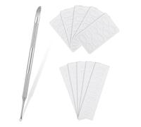 Pre-Treatment Cuticle Trimmer, Stainless Steel Cuticle Cutter Tool for Nails, Cuticle Pusher Pen Nail Cuticle Trimmer with 10 Sandpaper Sheets for Manicure Pedicure Art