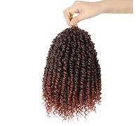 Pre-twisted Passion Twist Crochet Hair 10 Inch 8 Packs Crochet Passion Twists, Pre Looped Short Passion Twist Hair Crochet Braids Bohemian Crochet Hair T350