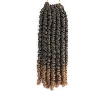 Pre-Twisted Passion Twist Hair with Curly Ends,10 Inch Short Spring Crochet Braids,Synthetic Bohemian Braiding Hairs Extensions for Women(Color T27)