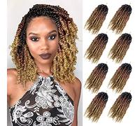 Pre-twisted Short Passion Twist Crochet Hair 10 Inch Crochet Passion Twist