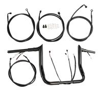 Pre-wired 1 1/2" Fat Ape Hangers 14" Rise Handlebars for Harley 2017-2020 Street Glide, Ultra Glide, Electra Glide, Ultra Classic Bagger Models, Meathook Bar with TBW & CAN-Bus Wire, Black