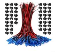 Pre Wired 5mm LED Diodes 3V to 12V Compatible for Automotive Use, For Model Building, Electronic Learning Kits, Signal Devices and Testing (Blue)