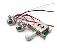 Pre Wired Guitar Harness Electric Guitar Circuit Assembly A/B500K Electronic 15mm Handle Length 1V1T Wiring Harness Control Cir(White)