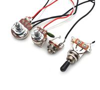 Pre Wired Guitar Harness Electric Guitar Wiring Assembly HH 1 Volume 1 Tone Large Potentiometer Electric Guitar Wiring Harness(Silver)