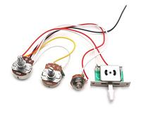 Pre Wired Guitar Harness Guitar Line Assembly SSS/SSH 500K Large Potentiometer 1V1T Harness Suitable For ST SQ Electric Guitar(White)