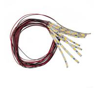 Pre Wired LED Strip For Model Railway For Lighting, 10Pcs Flexible White For SMD Light Bar With 6 LEDs, 12V-18V AC/DC Compatible For Dollhouse Building Layout Accessories(Warm light)