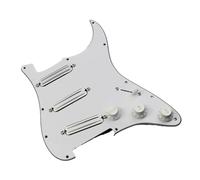 Pre-wired Pickguard SSS Loaded Alnico 5 Guitar Hot Double Rail Humbucker Pickups for ST Guitar Parts Electric Guitar Loaded Pickguard(White 3 layers)