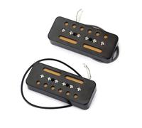 Pre-Wired Pickup Harness Kit 2Pcs Single Coil Soap Bar Pickups For LP Gb Electric Guitar Parts 50mm / 52mm Hole(Black)