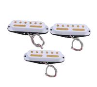 Pre-Wired Pickup Harness Kit 3PCS Yellow 48/50/52mm Single Coil Pickup To Humbucker Electric Guitar(White)