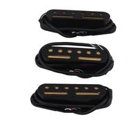 Pre-Wired Pickup Harness Kit 3PCS Yellow 48/50/52mm Single Coil Pickup To Humbucker Electric Guitar(Black)