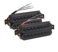 Pre-Wired Pickup Harness Kit Adjustable Pole Piece 8-String Electric Guitar Humbucker Pickup Coil Splitting Four Conduct With Shield Cable(B+N B)