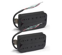 Pre-Wired Pickup Harness Kit Alnico 5 Humbucker Pickup Double Coil Electric Guitar Bridge Pickup Black Guitar Parts Warm Sound Black(B+N)