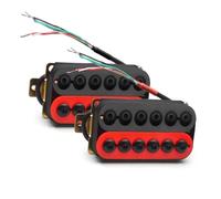 Pre-Wired Pickup Harness Kit Colorful 1Set Adjustable Metal Double Coil Electric Guitar Pickups Humbucker(Red 2)