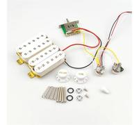 Pre-Wired Pickup Harness Kit Guitar Humbucker Pickups With 3 Way Guitar Converter 500K Potentiometer 1T1V Wiring Harness Prewired Electric Guitar Pickup(White)