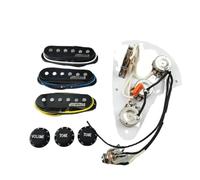 Pre-Wired Pickup Harness Kit Guitar Pickup Ainico5 Single Coil 60's Style Electric Guitar Pickups Apply To ST Guitar + Wiring Harness(Black)