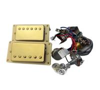Pre-Wired Pickup Harness Kit Humbucker Pickups Electric Guitar Pickups 4C Gold Set Guitar Double Coil Pickup(2v2T A)
