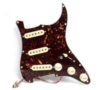 Pre-wired SSS Pickguard Set, Dark Brown Tortoise for Fender Stratocaster Guitar Prewired Pickguard Set - Alnico 5 Single Coil Pickups, Upgrade Kit