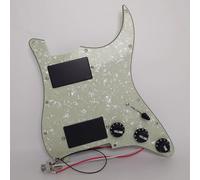 Pre-wired Strat Guitar Pickguard with HH Humbucker Active Pickups, 3 Way Switch, 25KΩ Volume & Tone Controls for Fender USA/Mexico Stratocaster Replacement Parts (Pearl