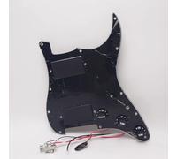 Pre-wired Strat Pickguard for Guitar with HH Humbucker Active Pickups, 3 Way Switch, 25KΩ Volume and Tone Controls for Fender USA/Mexico Stratocaster Replacement Parts (Black)