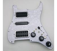 Pre-wired Strat Pickguard with Coil Split, Humbucker Pickup Set for Fender USA/Mexico Stratorcast Replacement Parts (White Pearl)