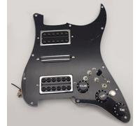Pre-wired Strat Pickguard with Coil Split, Humbucker Pickup Set for Fender USA/Mexico Stratorcast Replacement Parts (Black)
