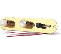 Pre-Wired -Way Control Plate with Wiring Harness for Fender Telecaster Electric Guitar, Gold Metal, Volume & Tone Knobs