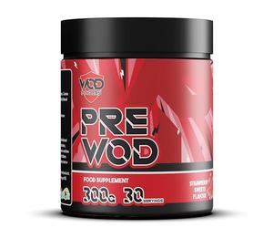 PRE WOD Pre Workout Supplement for Functional Fitness - 300g | Beta Alanine, Citrulline, Caffeine Pre Workout Supplement | Back by Athletes - Made in The UK by WOD Powders (Strawberry Sweets)