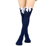 Preaching as Resistance Womens Long Socks Bowknot Pure Color Socks Thigh High Socks Over The Knee Socks Festival Christmas Stocking Pack Christmas (L, One Size)
