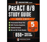 PreACT 8/9 Study Guide 2026-2027: Exam Review with Personalized Study Plan, 650+ Practice Questions, 5 Full-Length Exams, Detailed Answers, and Step-by-Step ACT Readiness for 8th and 9th Grade Student