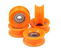 Preamer 5Pcs 6x30x13mm U Groove Nylon Guide Pulley Bearing Track Roller Bearing, 626 Bearing Inside