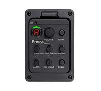 Preamp EQ Tuner Piezo Pickup for Guitar with LED Display Phase Switch Sonicore Pickups Built in Microphone Mixing Level Control (Black)