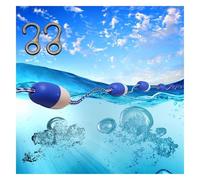 Preassembled Floating Pool Safety Line with Hooks - Blue & White Divider Buoy for Residential/Public Swimming Pools, Durable Safety Rope for Enhanced Pool Protection