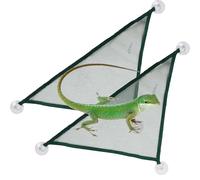 Prebafo 2Pcs Green Axolotl Hammock for Aquarium, Breathable Mesh Reptile Hammock Tank Accessories for Bearded Dragons, Lizards, Geckos and Snakes