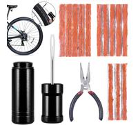 Prebarfun 38 PCS Tubeless Tyre Repair Kit, Tubeless Bike Tire Repair Tool Kit, Bike Tire Puncture Kits for MTB, Road Bicycle Tyres
