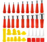 Prebarfun 44 Universal Integrated Rubber Nozzle Tool Kit, Stainless Steel Caulking Nozzle Set with Nozzles, Caulking Sealing Nozzles Kit for Kitchen Bathroom Brick Joint