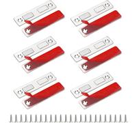 Prebarfun Cabinet Door Magnets 6 PCS, Ultra Thin Cupboard Door Magnetic Catch, 2 Size Drawer Magnets Closure with Double Sided Tapes & Screws for Wardrobe for Kitchen Closet Sliding Closure