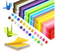 Prebarfun Origami Star Paper Strips & Square Origami Paper Set - 2700 Strips + 100 Double-Sided 7x7cm Sheets, 27 Vibrant Colors for DIY Crafts, Lucky Star Folding & Decorative Arts