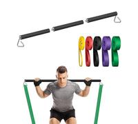 Prebene Resistance Band Bar, 67.1 cm or 100.1 cm, Workout Bar for Fitness, Portable Weightlifting Training, Suit for Home Exercise, Resistance Band Training (Bar + 4 Bands)