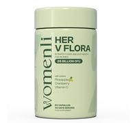 Prebiotics & Probiotics for Women - 26 Billion CFU Flora with Cranberry, Vitamin C & Pineapple | Bio Cultures for Women's Intimate Flora & Gut Health | 60 Vegan Capsules | Her V Flora by Womenli (1)