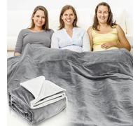 Preboun 108.27 x 86.61 Inch Large Faraday Blanket for Pregnant Babies, Blanket Protection Two Sides Using for Beds Couches Travel(Flannel, Grey)