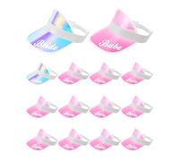 Preboun 12 Pack Bachelorette Hat Bridal Sun Visors Women Babe Bridesmaid Party UV Protection Caps for Wedding Beach Outdoor, Cute Color, One Size