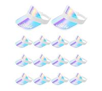 Preboun 12 Pack Bachelorette Hat Bridal Sun Visors Women Babe Bridesmaid Party UV Protection Caps for Wedding Beach Outdoor, Bright Colors, One Size